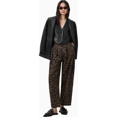 AllSaints Becca Denim Trouser Leopard Brown Taglia: 12 | Pantaloni Outlet | Donna | Blu
