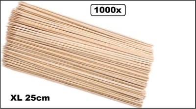 1000x Saté prikker XL bamboe 250mm - food sate prikker thema feest festival feestje