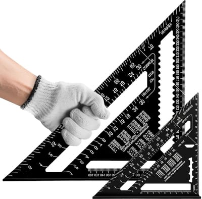 Multifunctionele Aluminium Hoekmeter voor Houtbewerking - 180mm en 300mm - Precisie Hoekmeter met Handvat voor Timmerwerk en Dakconstructie