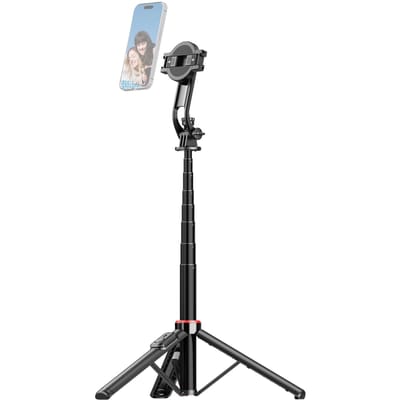Uitschuifbaar Selfie Stick Statief voor Telefoon Max. Lengte 130cm met Afneembare Magnetische Telefoonclip