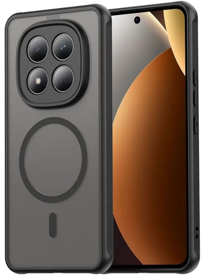 MobyDefend Hoesje - Geschikt voor Xiaomi Redmi Note 15 Pro 4G - Case Geschikt voor MagSafe - Mat Transparant Met Gekleurde Rand - Zwart