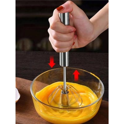 4-Snelheden Multifunctionele Handmixer - Handmatige, Batterijvrije Werking, Geschikt Voor Bakken En Koken zilver