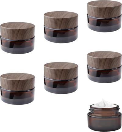 6 x 20 ml crème potjes voor het vullen, herbruikbare containers met plastic deksel voor crèmes en lotions, ideaal voor lippenbalsem en cosmetica