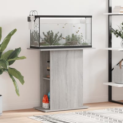 vidaXL - Aquariumstandaard - 75x36x72,5 - cm - bewerkt - hout - grijs - sonoma