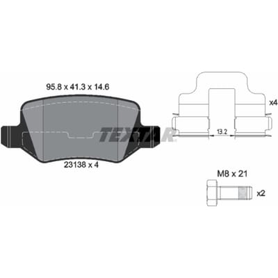 Remblokset TEXTAR 2313805, achter