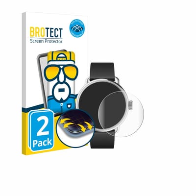 BROTECT - Screenprotector voor Withings ScanWatch 2 (38 mm) - Folie Beschermfolie transparant volledig dekking - 2 Stuks