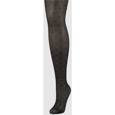 FALKE Dot gedessineerd materiaal ultra transparant 15 DEN panty dames zwart - maat S
