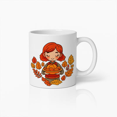 Herfst Meisje Mok met Pompoentaart – Gezellige Fall Koffiemok – Schattig Seizoenscadeau voor Herfstliefhebbers