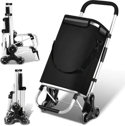 Dutchers® Boodschappentrolley - Aluminium frame - Opvouwbaar - Zeer licht in gewicht 2,6kg - Geïntegreerde koelvak Afneembare tas - 40kg draagvermogen - Geschikt voor traptreden - Licht & handzaam - Makkelijk meenemen