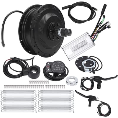 Elektrische Fiets Conversie Kit 48V 500W Voorwiel Naafmotor Set met KT‑900S Display Meter voor 12G Wiel 24-inch 12G
