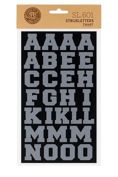 Strijkletters Zwart - Strijk Embleem - Alfabet Patch - 48 stuks - ZWART - Strijkletters - Hobby sjabloon - Strijkbare Letters voor DIY & Textieldecoratie