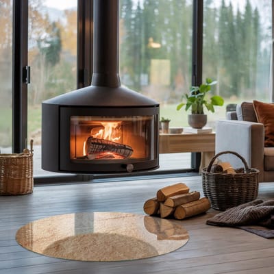 Coloray Vloerplaat Houtkachel - Plaat onder Houtkachel - 90 cm x 90 cm - Kachel Onderplaat - Beige Vloerplaat Kachel - Plaat Kachel - Onderplaat Kachel - Houtkachel Vloerplaat - Onderplaat