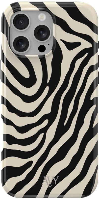 AVY Hard Shell Back Cover | geschikt voor Apple iPhone 16 Pro | Serengeti Zebra | Compatibel met MagSafe & Qi2