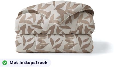 Zelesta Pure Design Beige Autumn 140x200 - Katoenen dekbed zonder overtrek - Met instopstrook - Wasbaar dekbed - Hoesloos dekbed - 2 in 1 Dekbed met vaste overtrek