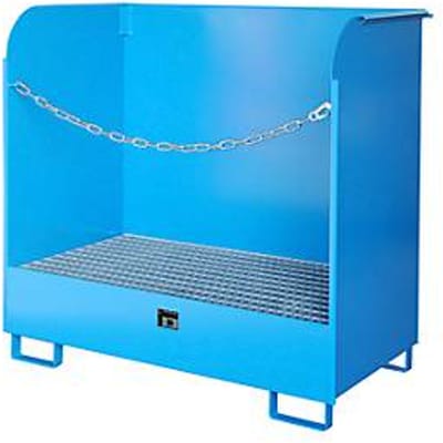 Gevaarlijke stoffen depot type GD-A BAUER, staal, L 1420 x B 750 x H 1370 mm, carterinhoud 220 liter, lichtblauw RAL 5012