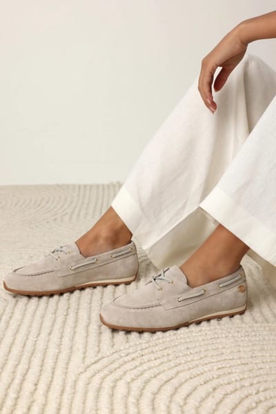 Fred De La Bretoniere - Uta Mocca Mocassin Suède Beige - Maat 40