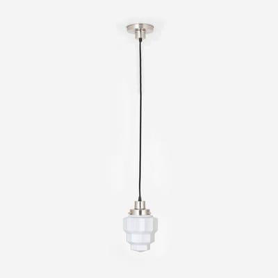 Hanglamp aan snoer Empire 20's Matnikkel - Art Deco Trade
