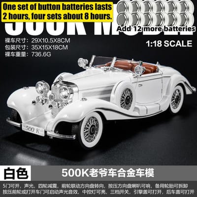 1:18 Mercedes Benz 500K Roadster Convertible de Luxe Voiture Ancienne Modèle Réduit en Alliage Métallique Moulé Sous Pression Voiture de Collection Hobby Ornement d'Exposition