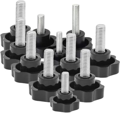 15 Stuks Klemknoppen - M8*(12-70mm) Duimschroeven met Stervormige Draad voor Machines en Meubels - M8*40mm, Schroeven, Hardware, Gereedschap