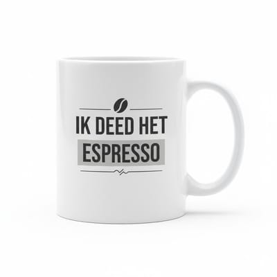330ml Witte Keramische Mok – Ik Deed Het Espresso Grappige Koffie Pun Beker | Leuk Cadeau voor Koffieliefhebbers