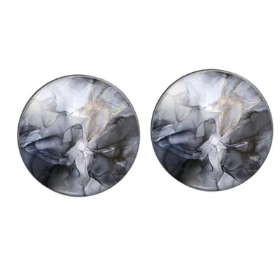 Clip oorbellen- grijs -2 cm- geen gaatje- Charme Bijoux