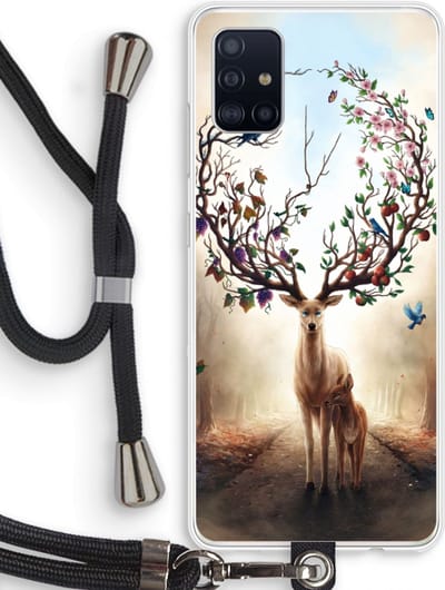 Case Company® - Hoesje met koord geschikt voor Samsung Galaxy A51 4G hoesje met Koord - Seasons Change - Telefoonhoesje met Zwart Koord - Bescherming aan alle Kanten en Over de Schermrand