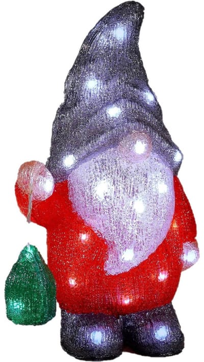 Luca Lighting Kerstverlichting figuur - gnome/dwerg - 19 x 14 x 35 cm -LED kerstfiguren