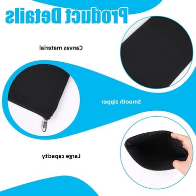 Set van 4 Lege Canvas Tassen 21 x 12 cm met Rits, Ideaal voor DIY Make-up en Pennen, Perfect voor Schrijfbenodigdheden en Cosmetica