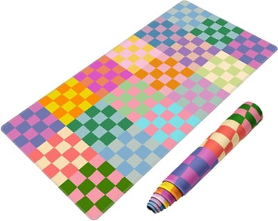 Bureaumat XXL - Muismat bureauonderlegger - Bureau organiseren - Gestikte randen antislip - 90 x 40 cm - Dambord