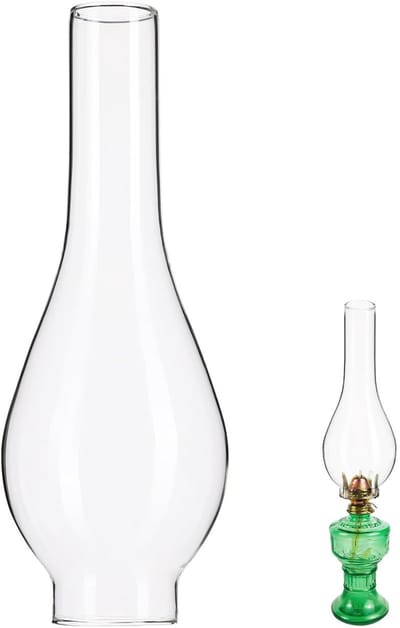 Dailygoods- Petroleumlamp Glazen Lampenkap 24,5 cm - Olielamp Binnen - Transparante Olielamp - Warmtebestendig - Eenvoudige Installatie - Optimale Lichtverdeling