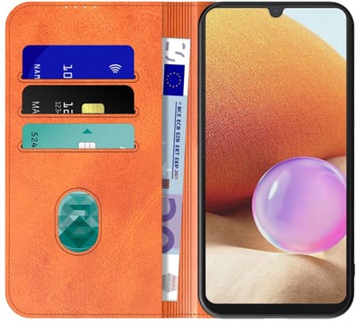 Geschikt voor Samsung Galaxy A32 4G Telefoonhoesje Bruin Kunstleer Met Magnetische Sluiting - Portemonnee BookCase Met Pasjeshouder - ProtX