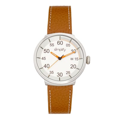 Vereenvoudig het 7100 horloge met leren bandje met datum