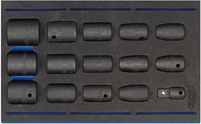 Impact Socket 15 Stuk Set 1/2" Vierkante Aandrijving in EVA Lade