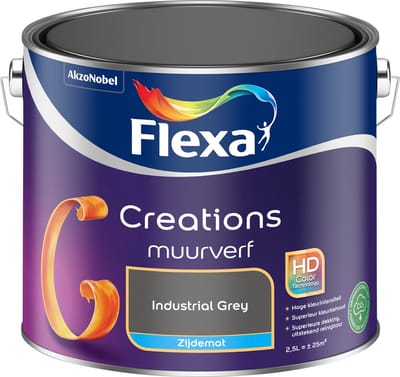 Flexa - Creations Muurverf Zijdemat - Industrial Grey - Mengverf - 2,5 L
