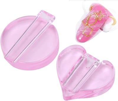 Nail art embossing mal met metalen frame, 2 stuks voor het maken van gebogen nagels, stempelset voor creatieve nagelontwerpen en nail art decoraties