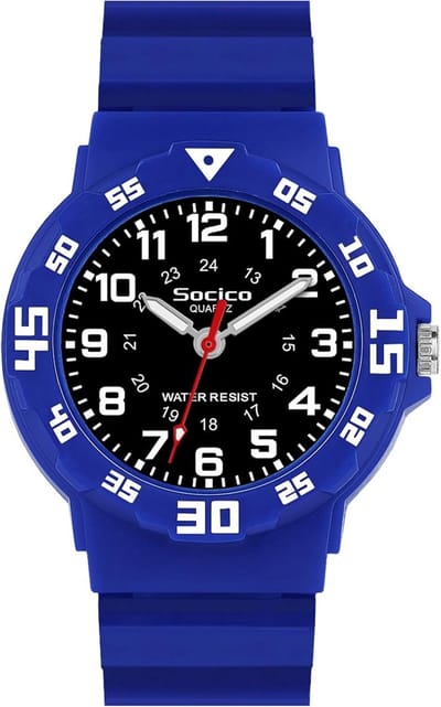 Kinderhorloge Analoog - Leertijd Horloge - Tijd Leren - Waterdicht - 8.99 x 8.99 cm - Blauw