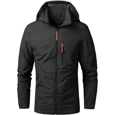 Veste imperméable à capuche pour homme, veste de cyclisme en plein air, coupe-vent et respirante L noir