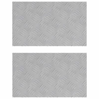 vidaXL - Trapmatten - 2 - st - 50 - x - 30 - cm - Zilver - Aluminium - Rechthoekig