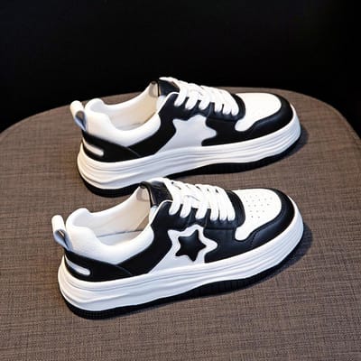 Ster Kleine Witte Schoenen Dames Leer Nieuw Lente Lichtgewicht Sport Casual Schoenen Platte Bodem Student Mode Koreaanse Schoenen 40 gray