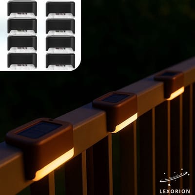 Lexorion LED Wandlampjes op Zonne Energie - 8 stuks - Zwart