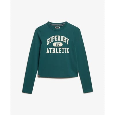 Superdry - Athletic Essentials slimfit ringertop met lange mouwen - Dames - Lange mouwen shirts