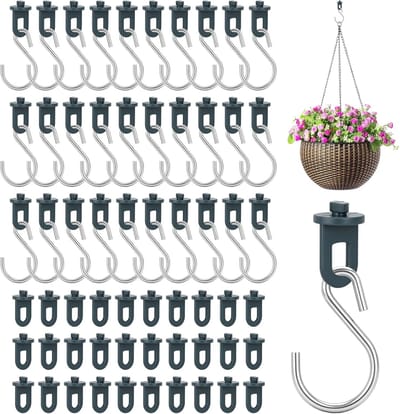 60 broeikasclips + 30 S-haken van roestvrij staal, robuust en duurzaam, broeikas accessoires, serre plantenhaken, hanger voor serre voor plantenmanden, klimhulp en gereedschap