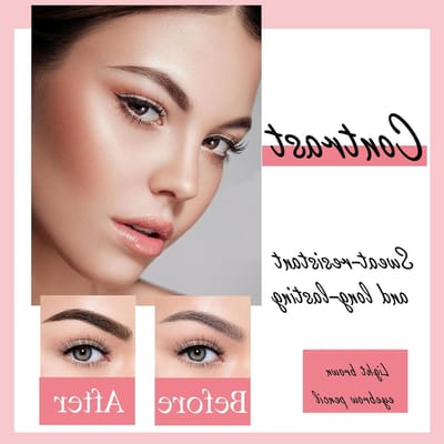 Langdurige Microblading Oogbrauwpotlood Set van 2 Stuks - Lichtbruin, Waterproof en Perfect voor Natuurlijke en Gedefinieerde Oogbrauwen