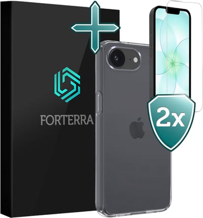 Hoesje Met 2x Screenprotector - Geschikt voor Apple iPhone 17e - Sterk & Shockproof - Telefoon Hoes - Back Cover - Siliconen Case - Transparant