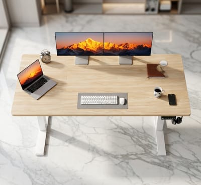 Ergonomisch Elektrisch In Hoogte Verstelbaar Bureau 110x60 cm – Staand & Zittend Werken – Huis & Thuiskantoor Bureau – Stil & Robuust – House&Garden