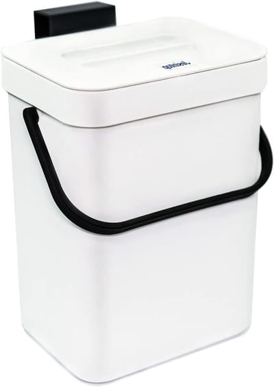 Keuken Compostbak - Voedselafvalbak Aanrecht - Afval Scheiden - Hangend Dekselontwerp - 5 Liter - Wit