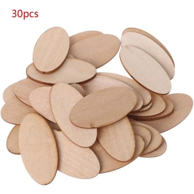 10/20/30 stuks Ovale Blanco Houten Schijven Chips Onvoltooide Uitsparing Naamkaartjes DIY Scrapbooking Kunst Handwerk Projecten Decoratie
