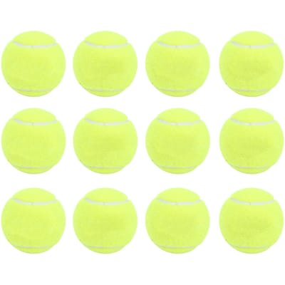 12 Balles de Tennis Haute Résilience Caoutchouc Cachemire Durables Équipement d'Entraînement de Tennis pour École Club beige