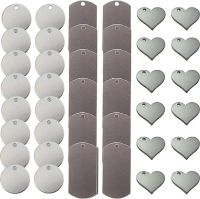 Metalen Stempel Blanks - Graveer Blanks - Sieraden Maken - Beschermhoes Aan Beide Zijden - 40 Stuks - Aluminium