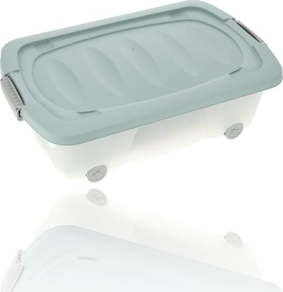 Opbergbox 24liter Groen -Opberger op Wielen met Druksluiting Onderbedbox (60x38.5x18 cm